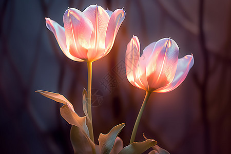 柔和光线的花朵图片
