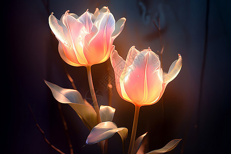 梦幻发光的花朵背景图片
