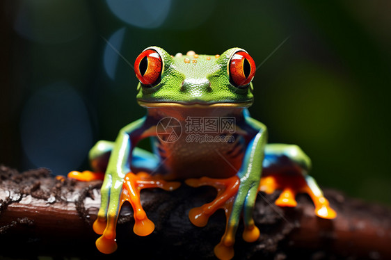 静坐枝头的青蛙图片