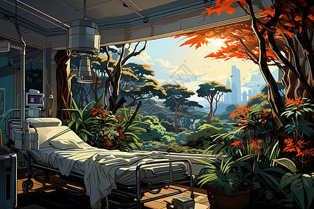 医院的单人床图片