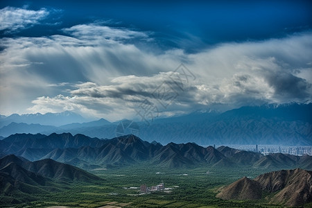 壮丽山脉中的天空图片