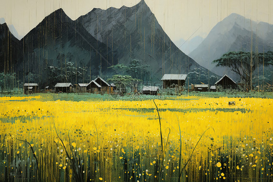 金黄色的美丽稻田图片