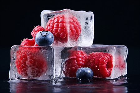 冰凉的水果冻品图片