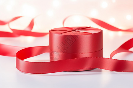 包装礼物的红色丝带高清图片