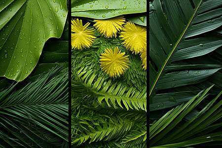 绿色之美三张叶子素材高清图片