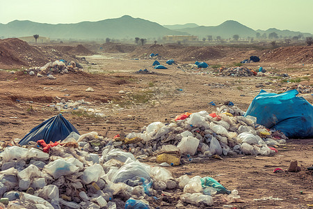 生态环境破坏的垃圾堆背景