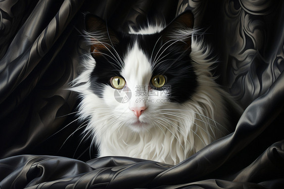 可爱的黑白猫咪图片