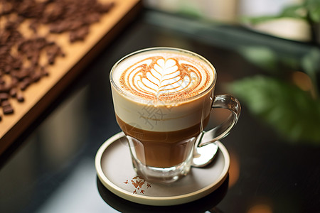 咖啡的拉花艺术高清图片