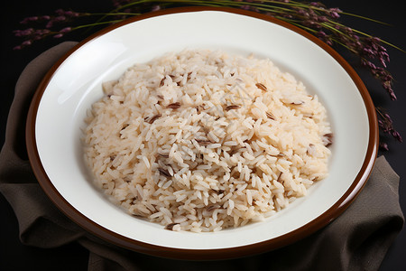 健康的糙米饭背景