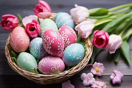 复活节彩蛋装饰背景图片