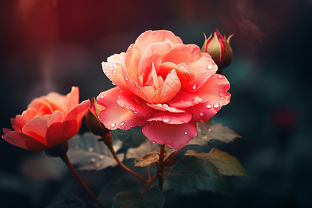 花园中绽放的美丽玫瑰花图片