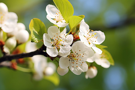 春季花园中盛开的美丽梨花图片