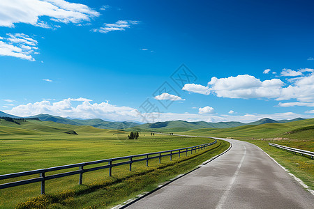 风景如画的草原公路图片