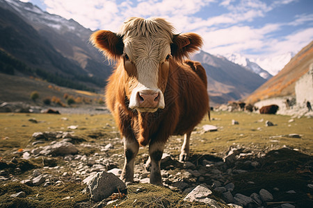 山野牧区的奶牛图片
