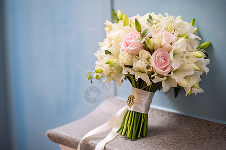 浪漫的婚礼花束背景图片