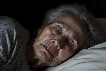 睡眠障碍的老奶奶图片