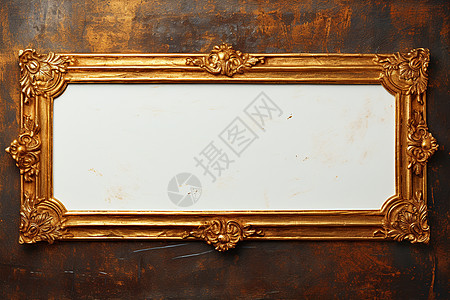 金褐色边框复古的金色雕刻相框背景