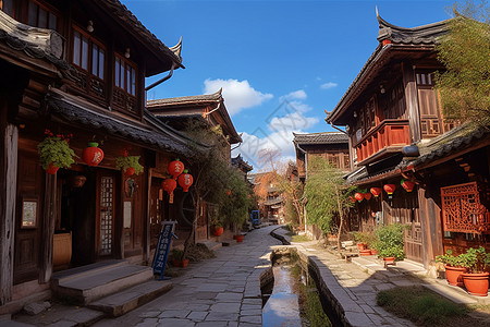 传统建筑的丽江古城图片