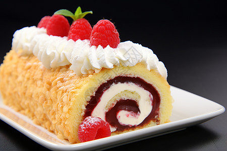 新鲜烘焙的蔓越莓奶油蛋糕图片