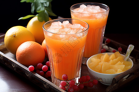 鲜榨果汁海报新鲜榨制的橙汁背景