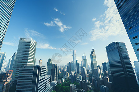 现代都市中的摩天大楼建筑图片