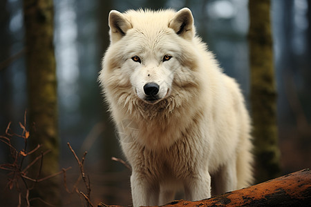 野生动物的白狼图片