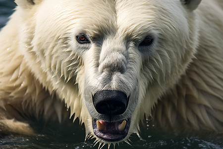 张大嘴的北极熊图片