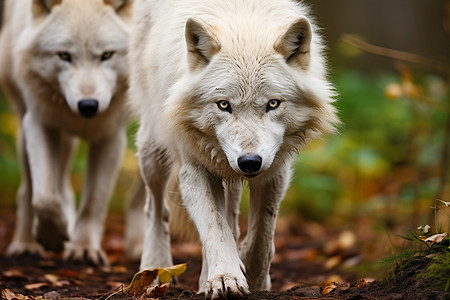 肉食动物的白狼群图片