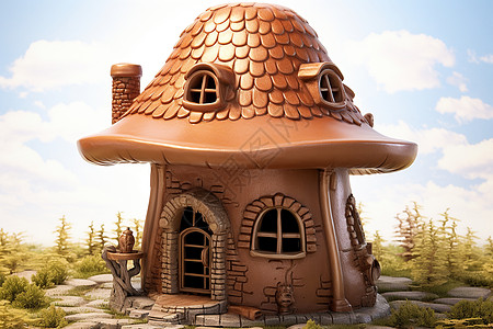 梦幻的蘑菇房屋图片