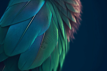绿色光滑的羽毛图片