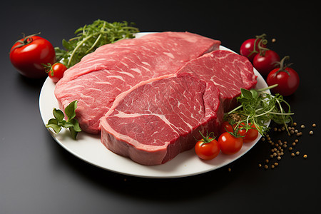 鲜嫩美味的猪肉排背景图片