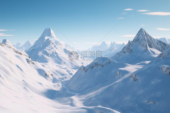 冰雪连绵的高山风景图片