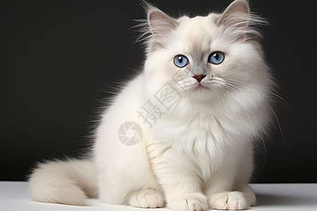 一直可爱的白色猫咪图片