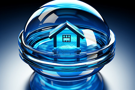 玻璃碗中的家园背景图片