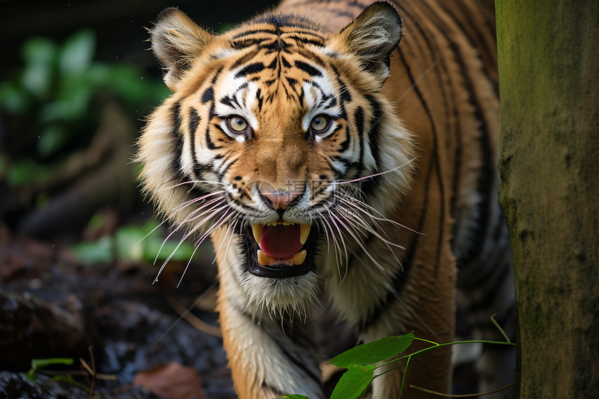 露出獠牙的老虎高清图片下载-正版图片600667030-摄图网
