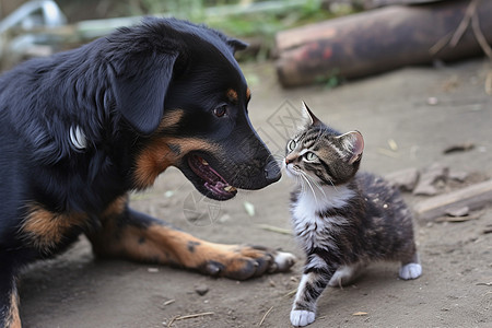 可爱的猫狗背景图片