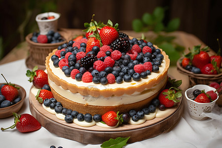 莓果蛋糕图片