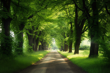 道路旁的绿荫图片