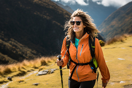 爱好户外登山的女子图片