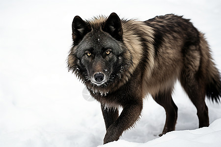 野生肉食动物的黑狼图片