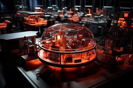 纳米科技奇迹的红色实验室背景图片