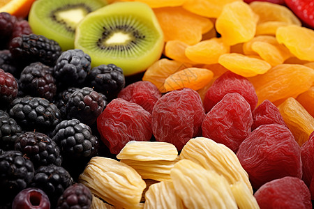 健康水果干多彩的果蔬干背景