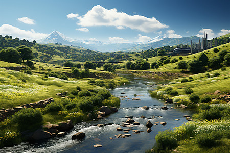 山水田园风光图片