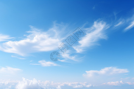 棉花糖云彩蓝天白云的美丽景观背景