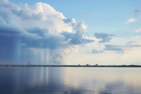 阴天天空夏季海洋的美丽景观背景