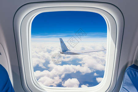 航行中的飞机舷窗图片