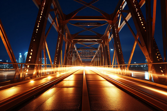 城市里的金属大桥图片