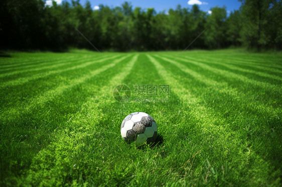绿茵上的足球图片