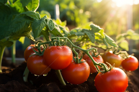 阳光下的番茄庄园图片