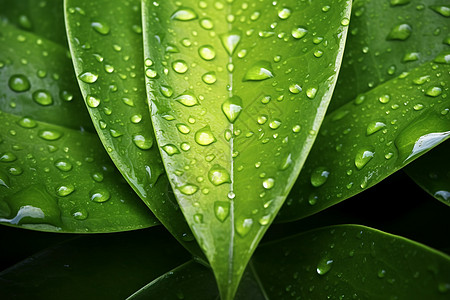 雨后的树叶背景图片